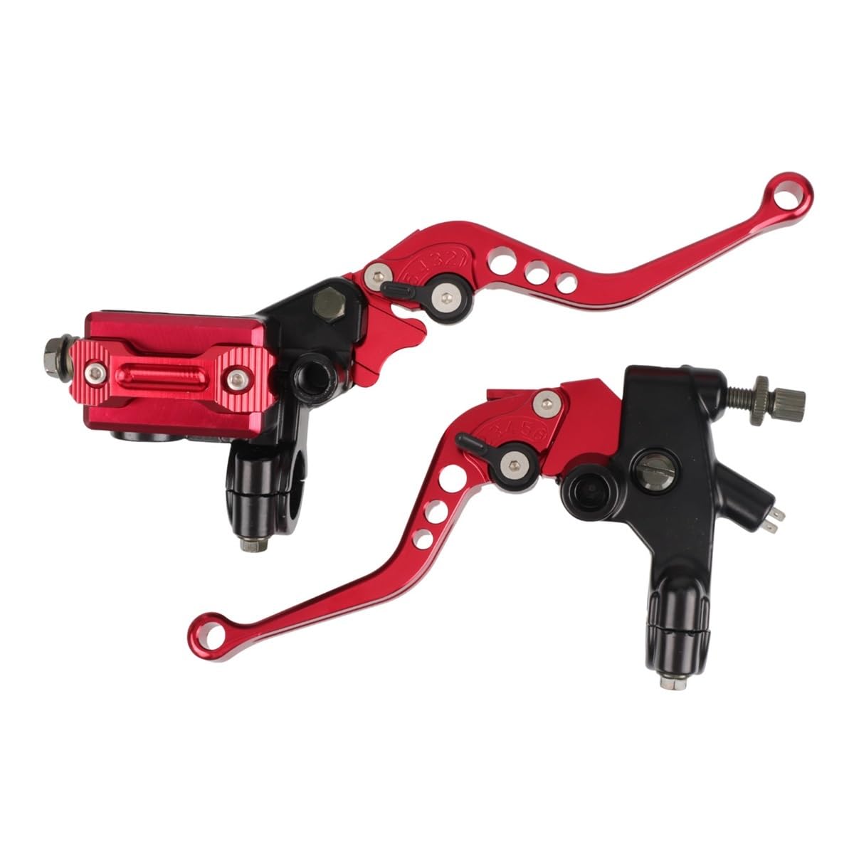 dxfXDFHDdr Motorcycle Clutch Brake Lever 1 Pair 7/8" 22mm 6-Gear Adjustable CNC Hydraulic Brake Clutch Master Cylinder Levers