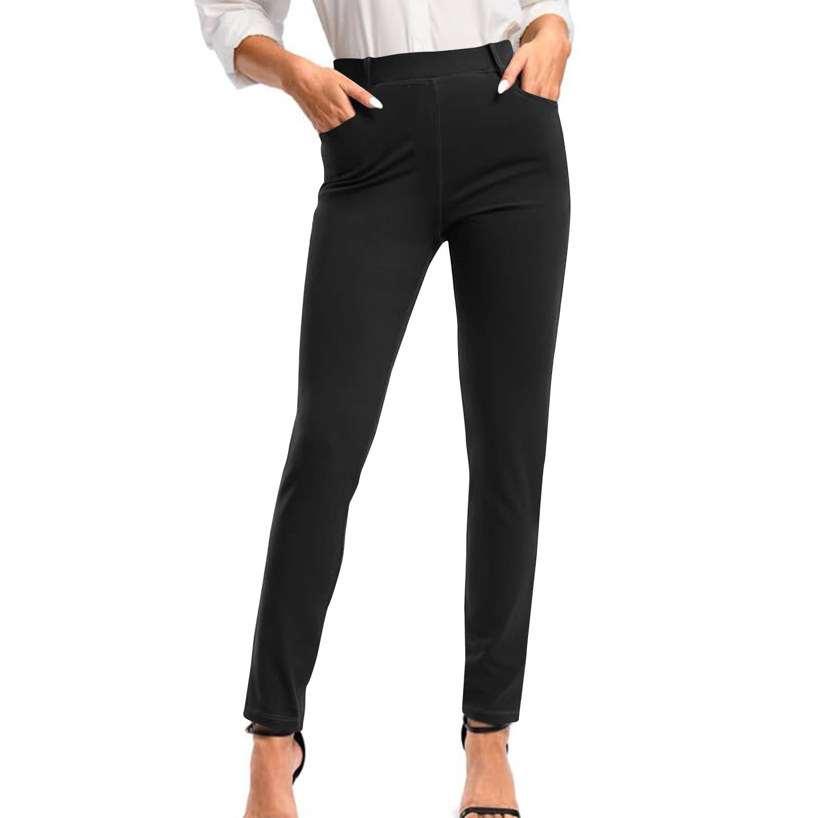 Business Pants for Women 2025 Solid Color Basic Simple Legging