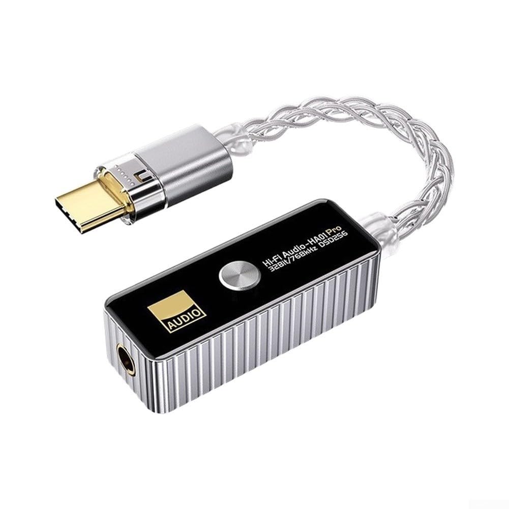 Decodificatore audio HiFi portatile, adattatore USB-C a 3,5 mm per cuffie, lettore musicale digitale compatto per smartphone, laptop, tablet (verde)