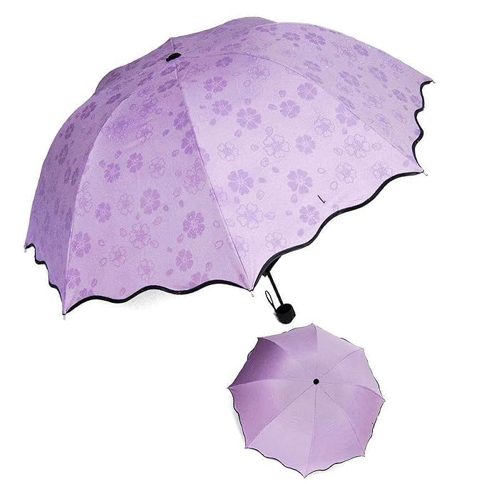Magic Umbrella changes color in the rain Sunscreen and Water Resistant for UV, Sun and Rain for Girls and Women (Multicolour)-image-10