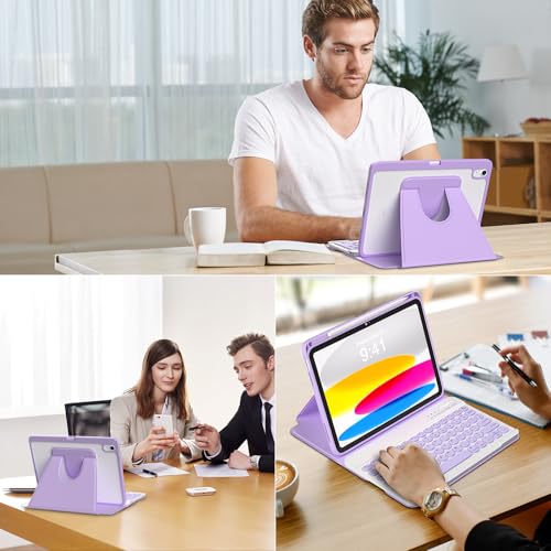 Image of besky Keyboard Case for iPad A16 11th /10th Gen 11 /10.9 Inch, 360 Rotatable