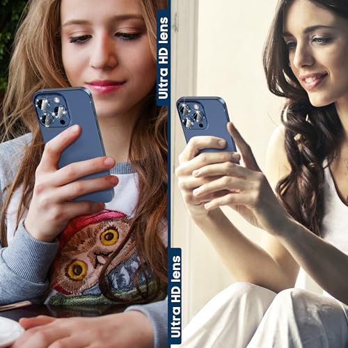 Diruite do iPhone 15 Pro/15 Pro Max Ochronne Osłony Obiektywu,Proszek Błyszczący+Aluminiowa Odporne na Zarysowania Folia Ochronna do iPhone 15 Pro/15 Pro Max Camera Protector