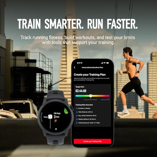 Image of COROS PACE 4 Ultralight Sport GPS Watch, 1.2 inch AMOLED Touchscreen,19 Days of Daily use, Voice Features, Advanced Training Tools, Accurate GPS, Heart Rate Monitor (Black Silicone, Standard)