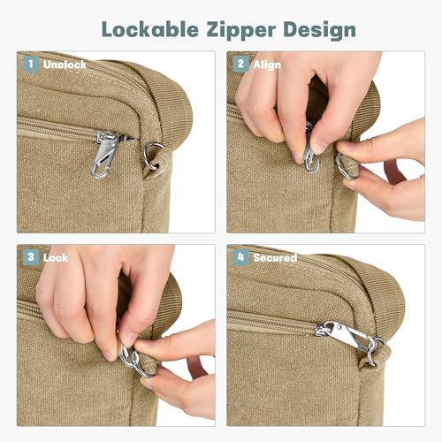 Image of Anti Theft Crossbody Bag for Women, RFID Blocking Travel Purse Slash Proof | CHUNLI Pickpocket Proof Crossbody Bags, Travel Purse Bag with Lockable Zippers & Slash Resistant Strap
