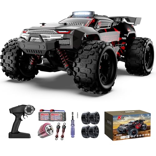 KGF 1:18 Scale All Terrain RC Cars, 40km/h High Speed Remote Control Car, 2.4Ghz RC Car Toys Gifts for Kids and Adults, 4WD Electric Vehicle with 2 Rechargeable Batteries, Off Road Monster Truck
