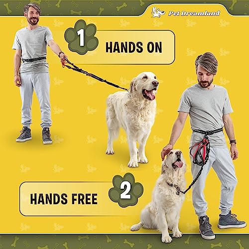 Exquisite Hands-Free Dog Leash for Large Dogs: Ultimate Comfort & Freedom for Running, Walking, Hiking. Premium Quality, Durable & Versatile Waist Dog Leash Belt. Your Dog Will Love It