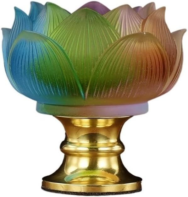 Candleholders Ancient Glass Candlestick Household High Foot Lotus Candle Holder Decoration(Multi-Colored)