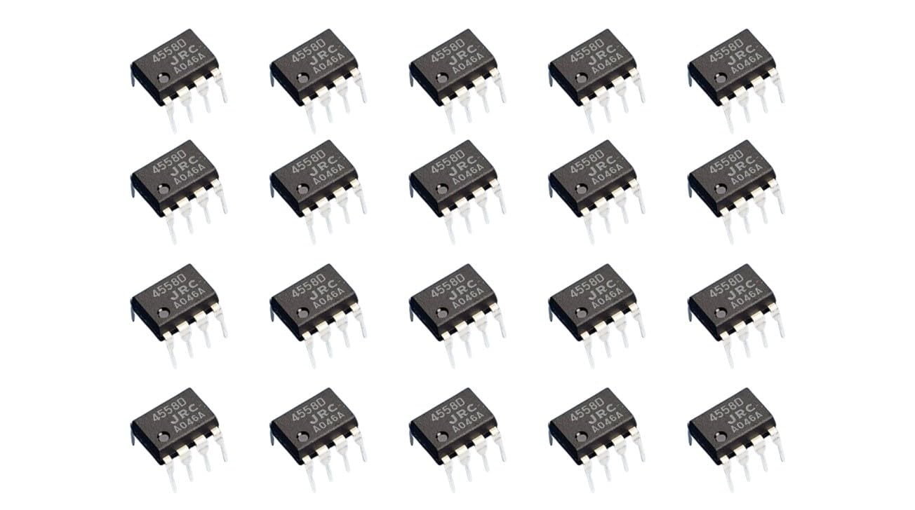 20pc JRC 4558 IC Dual high Gain Audio Op Amp Operational Amplifier Chip JRC4558D JRC4558 4558D DIP 8 RC4558P RC4558 CD4558L for DIY Arduino Electronics Robotics Component Sensor Modules Project-image-42