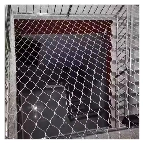DTVEW Malla de Cuerda de Acero Inoxidable 304 Malla Metálica de Acero para Jardín 10cm/2mm Nueva Malla de Protección Plantas Malla de Seguridad Vallas(0.8x15m)