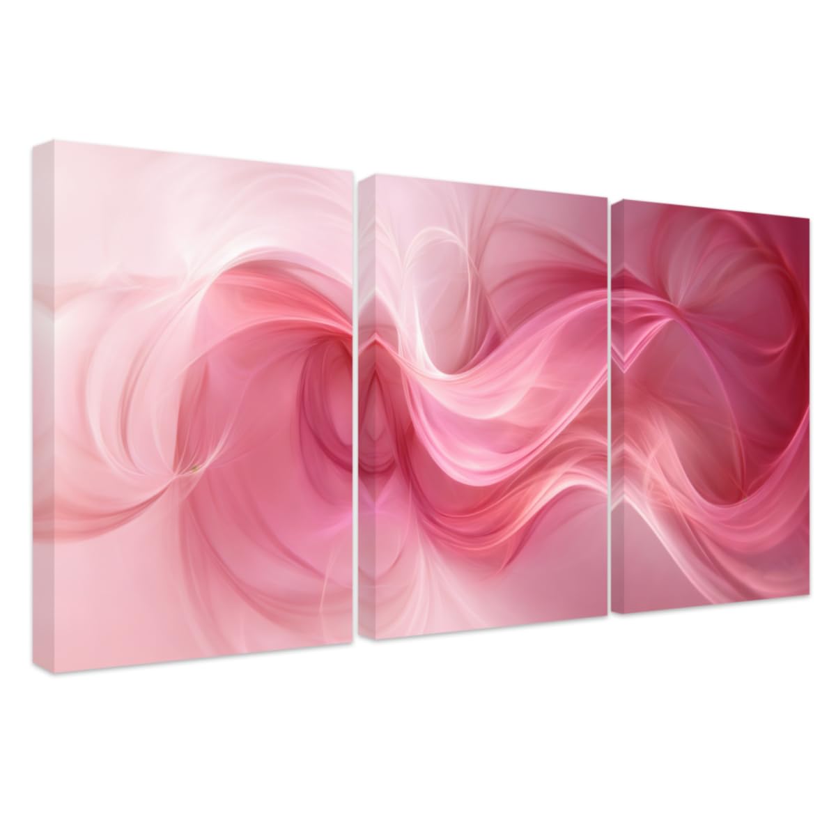 CCWACPP 3 teiliges Bilderset Abstrakte Wandbilder in Rosa Wanddekoration & Leinwanddrucke für Schlafzimmer Badezimmer Wohnzimmer Gerahmt 40x60cmx3