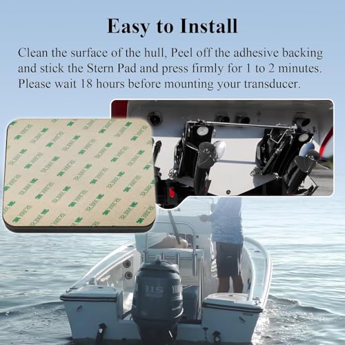 Image of Jumbo Size 6.5 inch x 4.75 inch x 0.87 inch Pad,Screwless Transducer Mounting Plate Kit | Marine-Grade Transducer Mounting Board Hardware Kit, for Large 3D Scan Transducers, with Cleaning Wipes, Scouring Pad & Clips