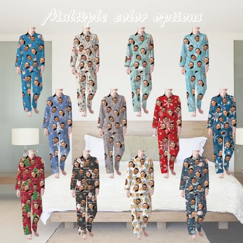 Personalized Pajama Set with Photo Custom Face Pajama Christmas Birthday Gifts for Family Women Men2