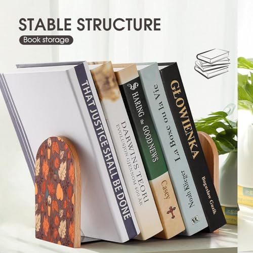 Sujetalibros de madera resistente y antideslizante que evita la caída de libros 8