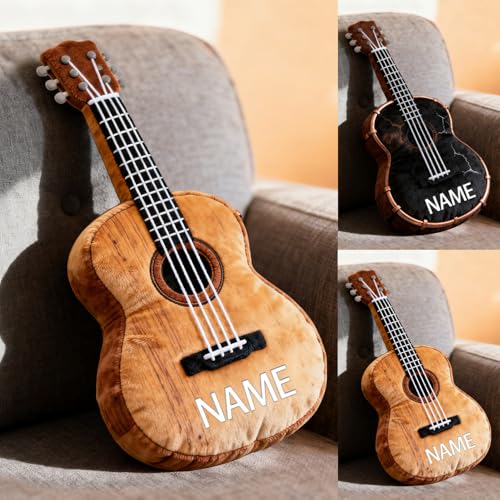 XIAO.Z Personnalisé Guitare Classique à thème Oreiller Musique Amant guitaristes Cadeaux, nom...