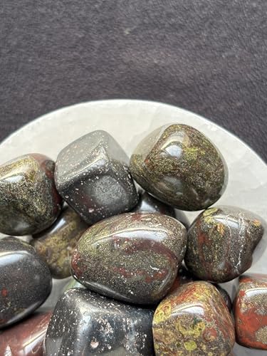 Image of Tumbled Stones, Natural Crystal Healing Stones, Home Office Decor, Aquarium Decorative Pebbles, Vase Fillers (Dragon Blood, 50)