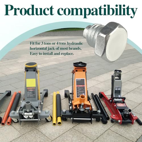 Image of 3PCS 3 Ton 4 Ton Horizontal Floor Jack Pressure Rod, Silver | Fixed Screw, Handle Bolt, Spare Parts, Universal for Most Cars