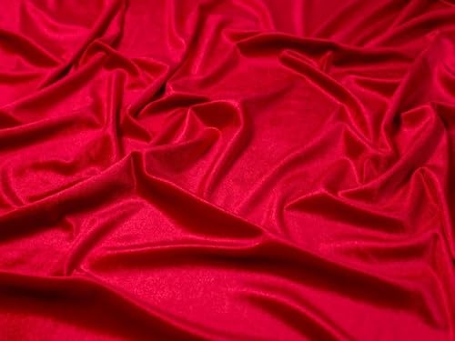 Minerva Velvet Stretch Knit Fabric Red - per metre