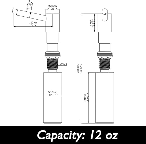 Miniatura 7 de TRYWELL Dispensador de jabón para fregadero de cocina, dispensador de jabón integrado con cabezal dispensador de jabón de cocina de acero inoxidable