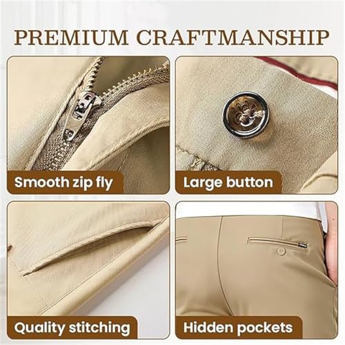 Elitejoe Mens Pants, Caracomfy Pants, Stridecomfy - Men's Stretch Khaki Pants, Elastic Waistband Active Pants 6