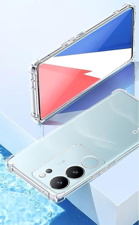 Image of Case Creation New Vivo V29 Pro Premium Imported 0.3mm Crystal Clear Totu Silicone Transparent Flexible Soft Corner Protection with TPU Slim Back Case Color Cover for Vivo V29 Pro