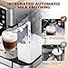 TENKER Espresso Machine 20 Bar, Cappuccino Machine with Automatic Milk Frother, Latte Machine in Stainless Steel Design, 1350W Touchscreen Coffee Maker for Home and Office (Silver)