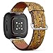 CJBROES Replacement Leather Watch Band, Compatible with Fitbit Versa 3 and Fitbit Sense of Wristband Bracelet Accessory - Beautiful trendying