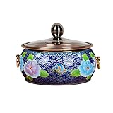 OYWEHECE Chinesisch Kupfer Hot Pot Mongolian Rinder Hotpot Stock Cooking Petit Pot Alte Peking Kleiner Kupfer Pot Shabu Shabu Pot Cloisonne Hot Pot Geeignet für Familienfeiern, F.,B