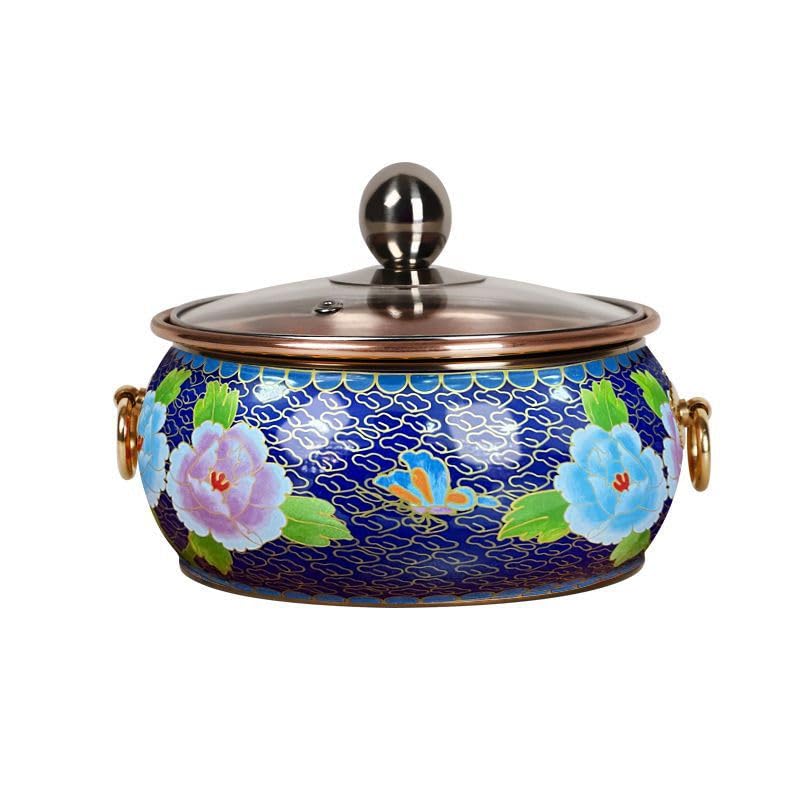 Marmite de bétail mongole cuisson bouillon pot cuivre Shabu Shabu F