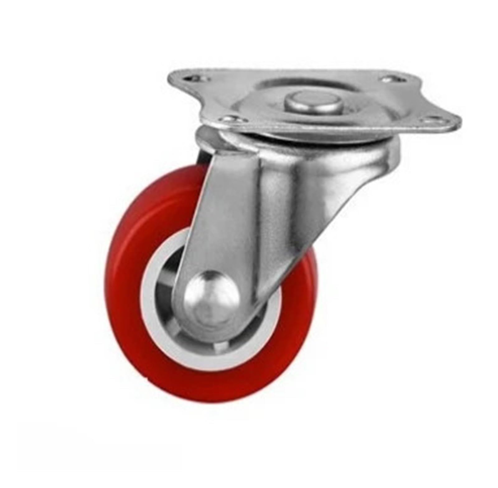 MXXDMOPD 4 Pieces/lot 1.5 inch/2 inch/3 inch red PVC Caster M8/10/12 Screw Fixed//Brake Wheel Silent(Universal,2.5 Inch)
