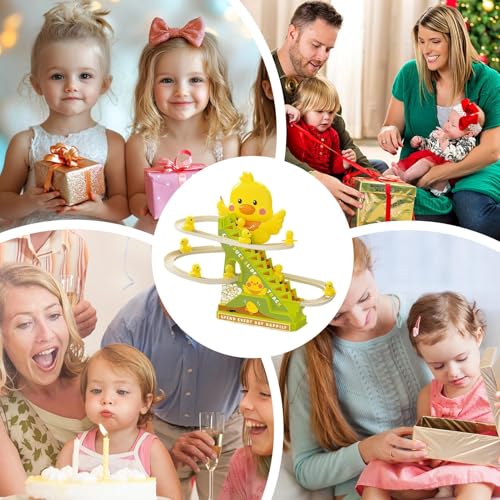 Jouet d'escalade pour canetons interactif et petit toboggan musical enfant
