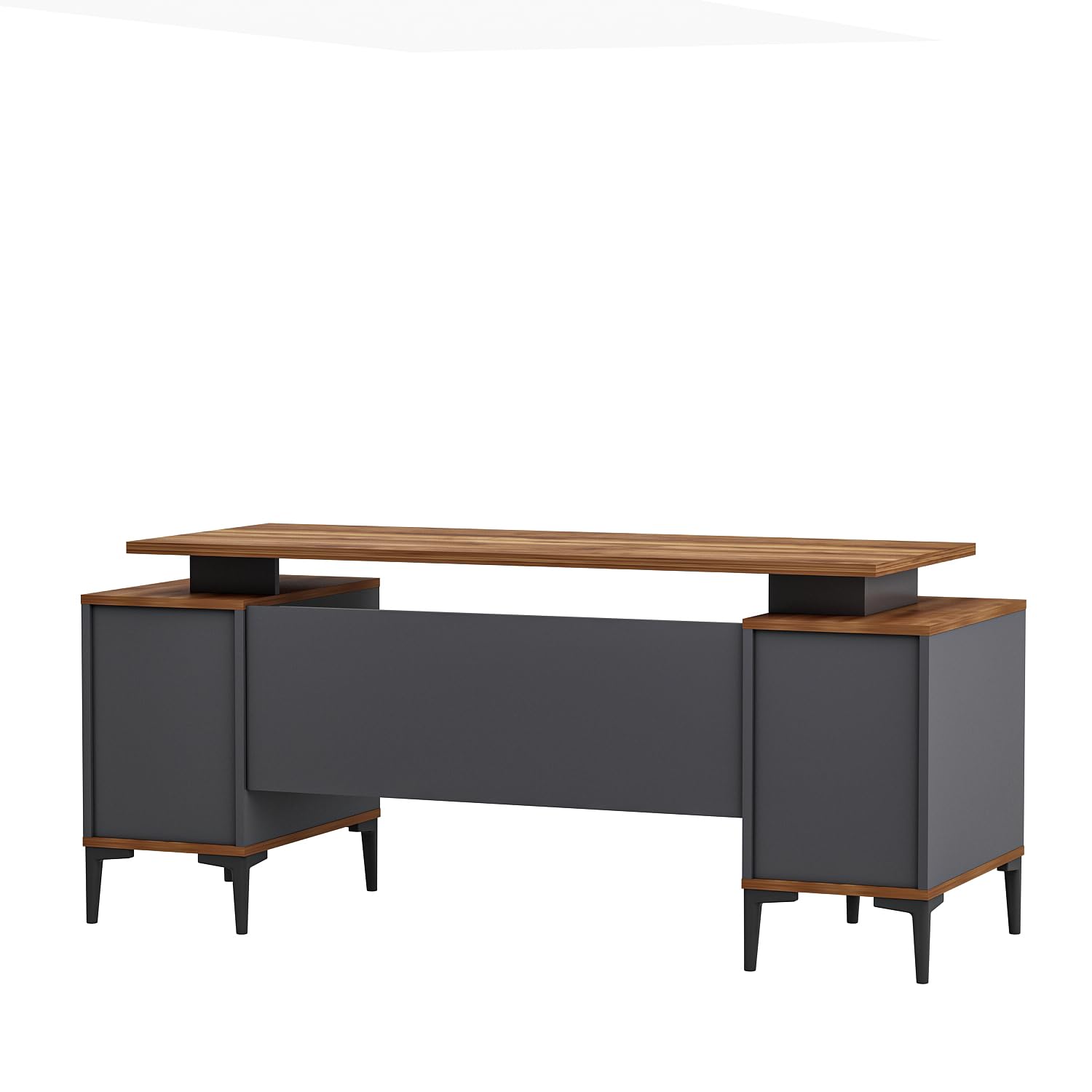 Homidea Branco Scrivania Direzionale – Scrivania da ufficio moderna con spazio di archiviazione (Rovere Antracite)