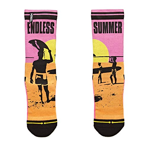 MERGE4 Endless Summer Orange Surf Art Unisex Crew Sock2