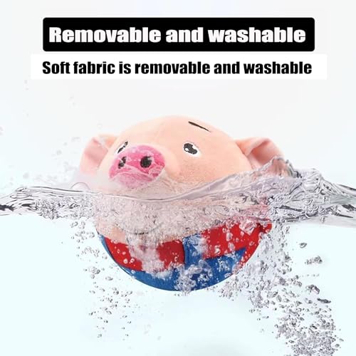 2025 New Interactive Dog Toys, Active Moving Pet Plush Toy, Talking Dog Toys,Washable Shaking Bouncing Relieving Cartoon Piggy Plush Sounding Electronic Dog Toys. (Red)