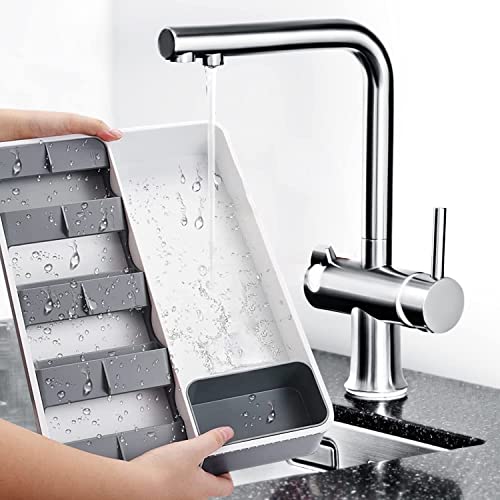 Expandable Silverware Drawer Organizer,Adjustable Kitchen Drawer Organizer With 8 Compartments,Compact Utensil Organizer,Multi-Purpose Cutlery Organizer,Large Capacity Utensil Tray For Spoons,Knives #TOP5