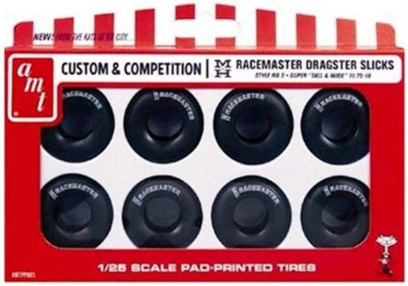 AMT 1/25 Custom & Competition M&H Racemasters Jumbo Drag Slicks Tire Pack
