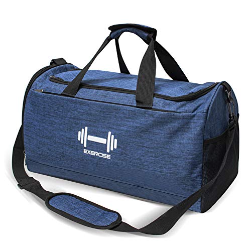 DTNO.I Sports Gym Bag with Shoe Compartment & Wet Pocket, Gym Duffle Bag