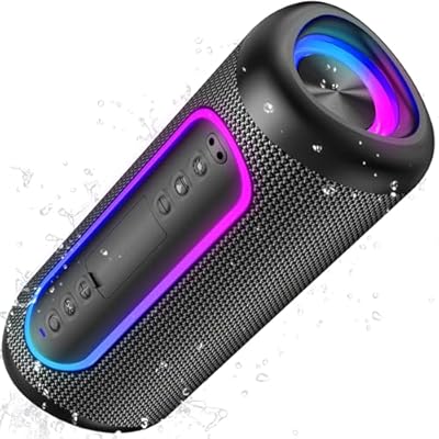 UOHHBOE - Altavoz Bluetooth Potente 30W Bajos Profundos y Agudos Nítidos Bluetooth 5.4 30H Reproducción IPX5 Impermeable RGB Luces Altavoz Portátil TWS Apoya Micro SD AUX TF Tarjeta