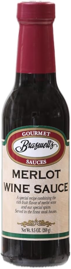 Braswell’s Gourmet Merlot Wine Sauce – Small-Batch, Renowned Specialty, Made in USA, Since 1946 (9.5oz)