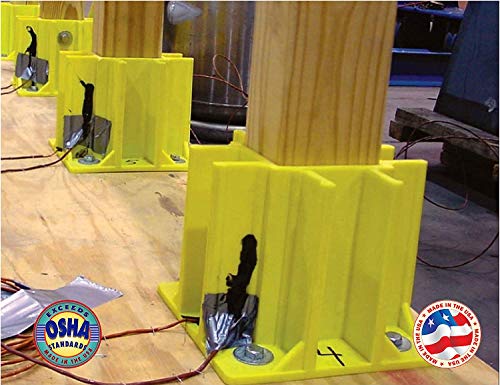 Yellow OSHA Compliant Guardrail Base with Toeboard Slots (Case of 12)4