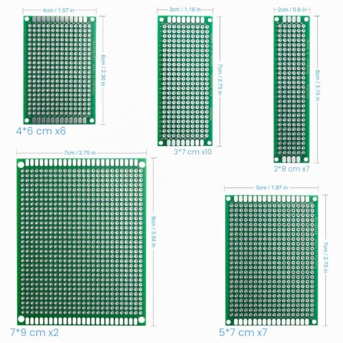 Miniatura 2 de Elegoo 32 Piezas Placa Pcb Kits Con 5 Tamaños, Placas De Circuito Impreso De Doble Cara, Breadboard Soldable, Prototipo Kit Board Pcb Para Diy Proyectos Electrónicos Compatibles Con Arduino