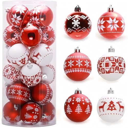 KAHEIGN 30Pcs Weihnachtskugel Christbaumkugeln, 6cm große...