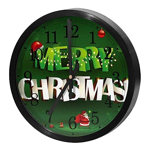 Horloge murale silencieuse de précision à quartz vert sapin