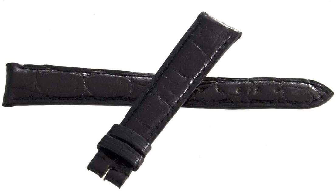 Zenith 15mm x 12mm Black Leather Watch Band 15-264