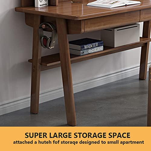 Bureau d'écriture compact 31" en noyer pour optimiser les petits espaces