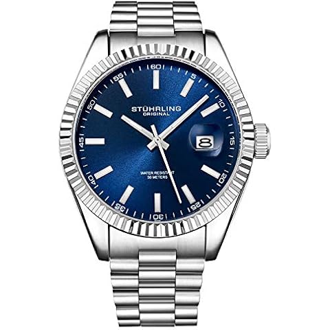 Stuhrling Original Men's Symphony Regent Coronet Stainless Steel Bracelet Watch Cover