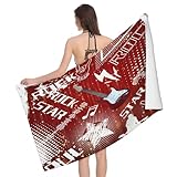 Leichong Toalla de Playa Guitarra Musical Grande de Microfibra Hombre Mujer, Toallas Playa Chico Musica Secado Rápido, Absorbente Toalla Baño 90 x 180 cm
