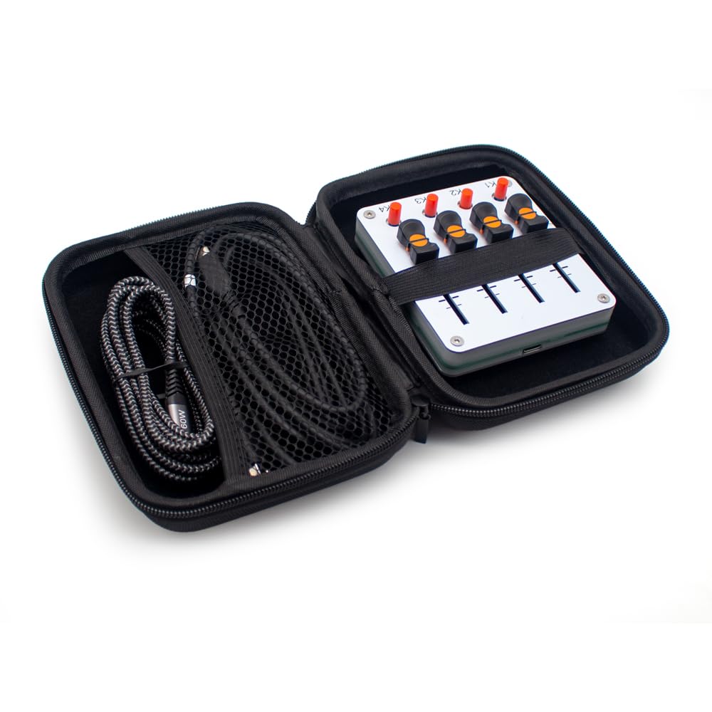 Toplionace Controller MIDI a 4 Canali con Fader da 45mm e 4 Pulsanti, USB-C, Plug & Play per Software Daw Musicali.