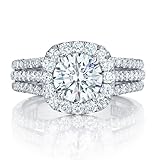 925 sterling silver engagement wedding fashion ring cushion cut CT zircon ring cubic zirconia engagement ring anniversary wedding ring women's wedding ring set （6）