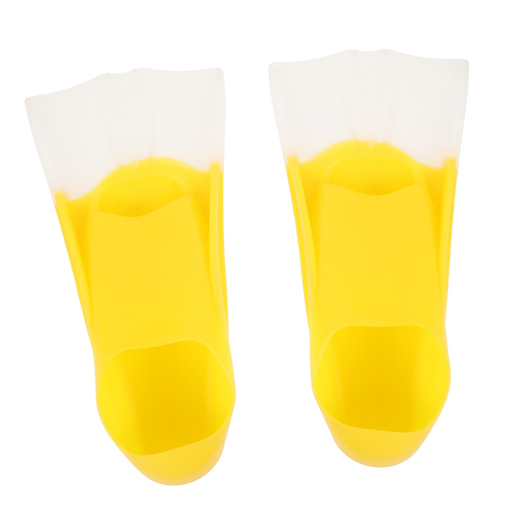 Pinne da Immersione Corte in Silicone 2 Pezzi Giallo Bianco | Adulti, Uso Mare e Piscina, Leggere e Flessibili, Formato Pratico da Portare