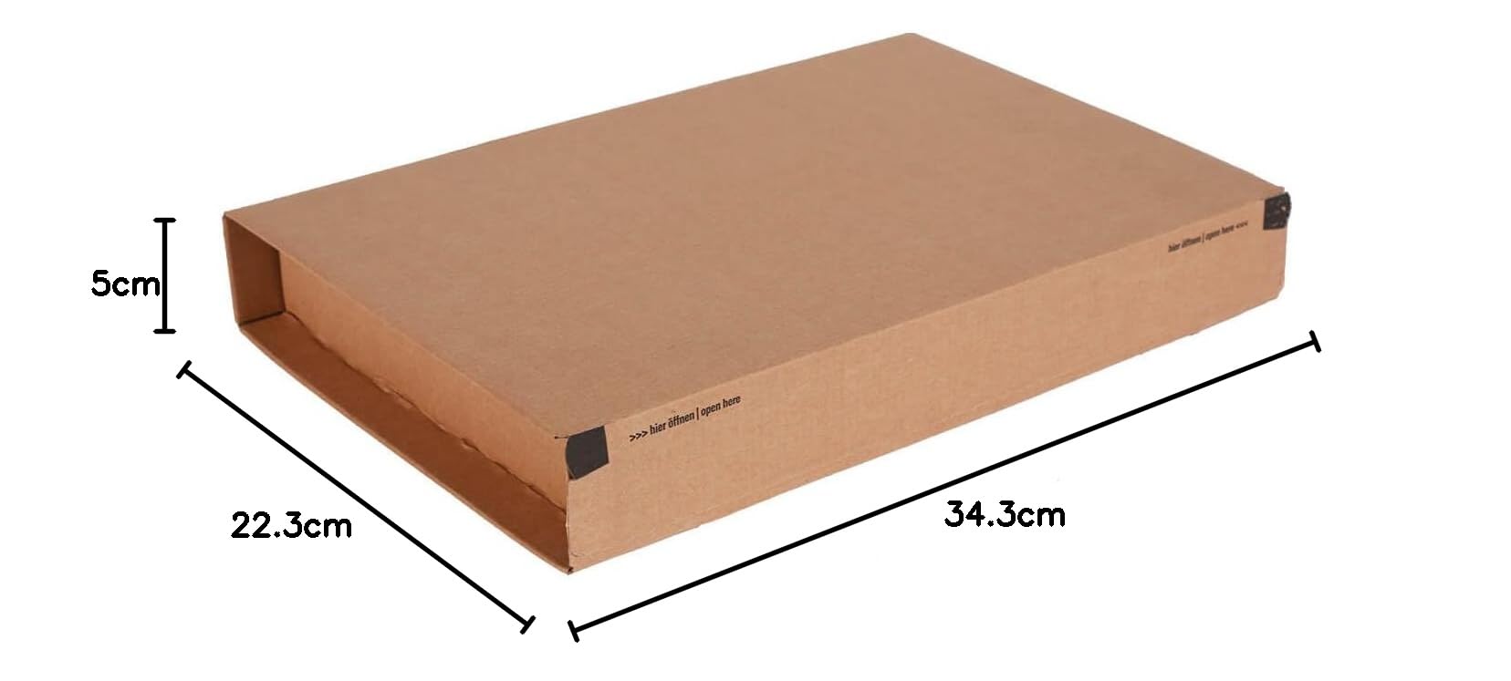 40x Post-Versandkarton 343 x 223 x 50 mm A4 Selbstklebestreifen Braun